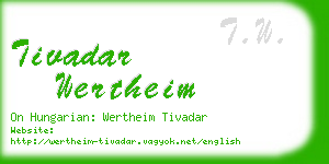 tivadar wertheim business card